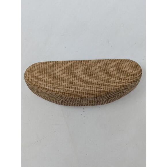 Maui Jim Sunglasses Large Clam Shell Hard Case Crosshatch Brown Tan Case Only - Picture 2 of 3